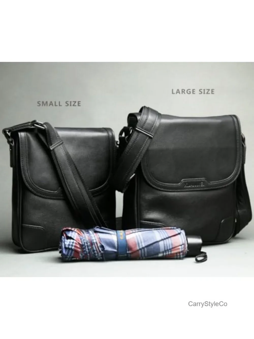 Full Grain Cowhide Messenger Bag for Men Tablet Business Crossbody